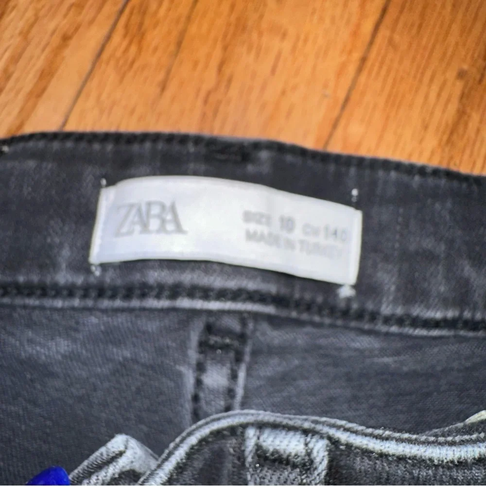 Zara Kids Black Ripped Hem Jeans